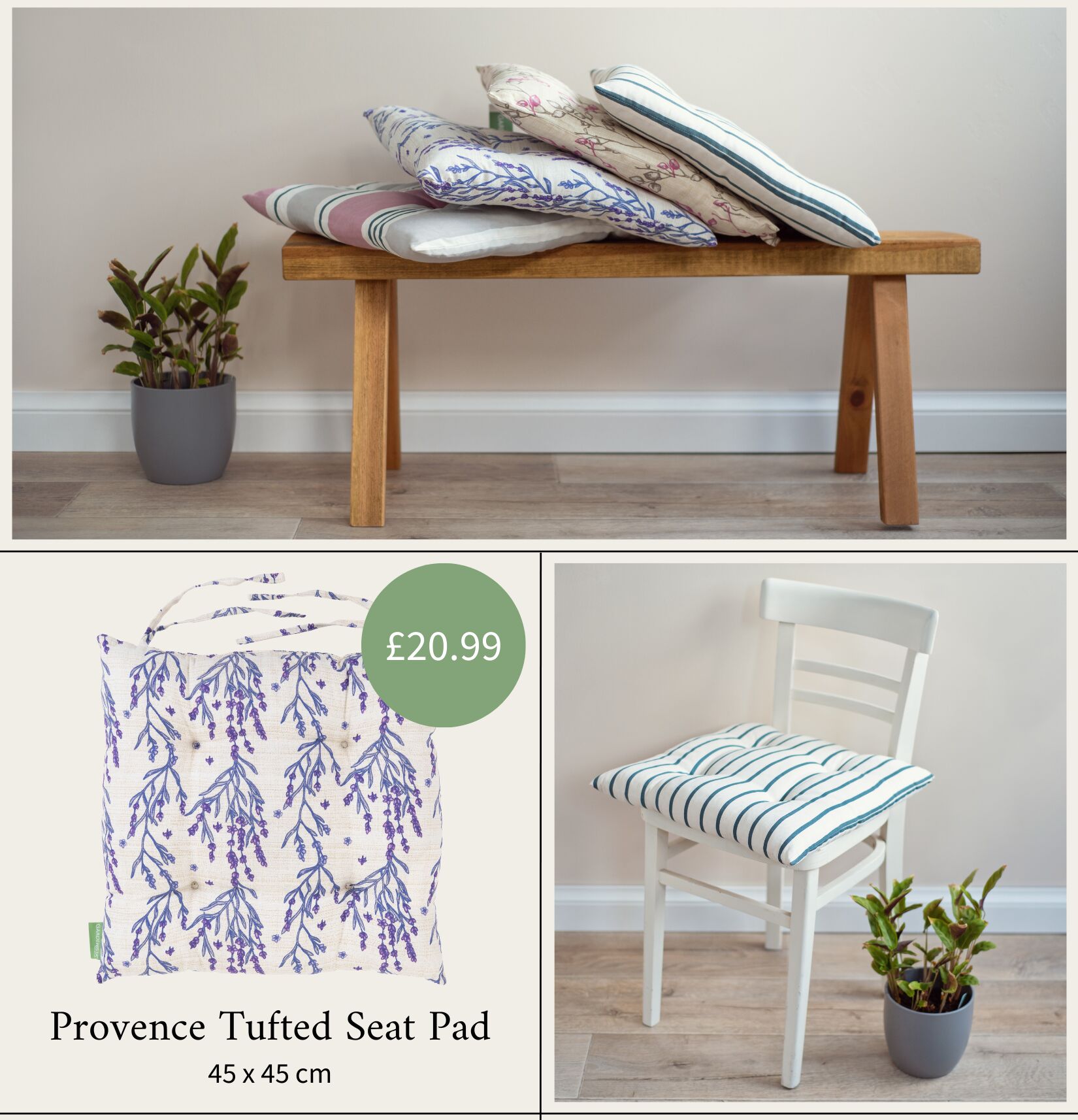 Gardenista Provence Collection - Tufted Seat Pads